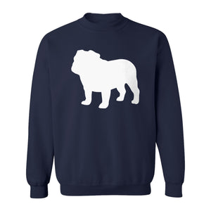 English Bulldog Sweatshirt, Classic Front Silhouette Design for Dog Moms and Pet Owners