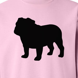 English Bulldog Sweatshirt, Classic Front Silhouette Design for Dog Moms and Pet Owners