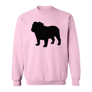 English Bulldog Sweatshirt, Classic Front Silhouette Design for Dog Moms and Pet Owners