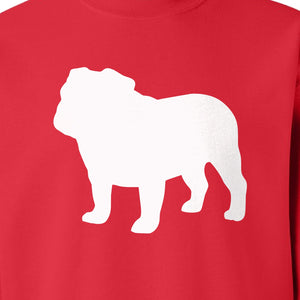 English Bulldog Sweatshirt, Classic Front Silhouette Design for Dog Moms and Pet Owners
