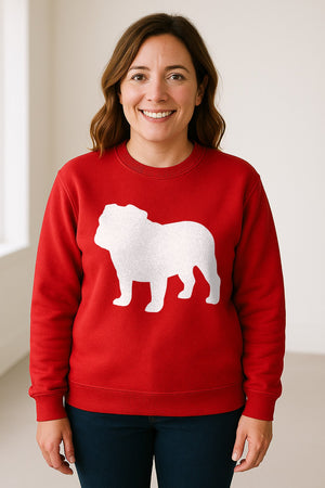 English Bulldog Sweatshirt, Classic Front Silhouette Design for Dog Moms and Pet Owners