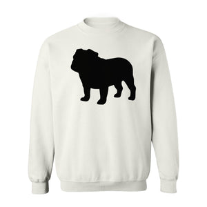 English Bulldog Sweatshirt, Classic Front Silhouette Design for Dog Moms and Pet Owners