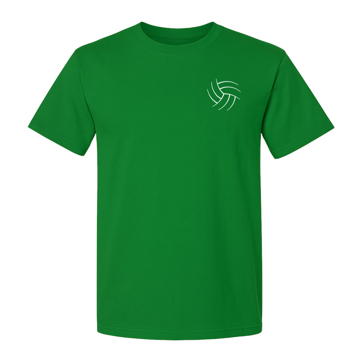 Volleyball T-Shirt, Minimal Ball Line Art Small Chest Graphic for Players and Game Day Fans