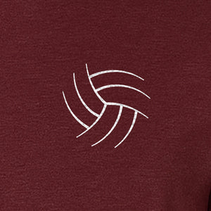 Volleyball T-Shirt, Minimal Ball Line Art Small Chest Graphic for Players and Game Day Fans