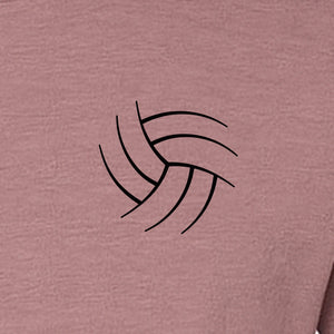 Volleyball T-Shirt, Minimal Ball Line Art Small Chest Graphic for Players and Game Day Fans