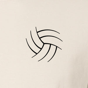 Volleyball T-Shirt, Minimal Ball Line Art Small Chest Graphic for Players and Game Day Fans
