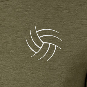 Volleyball T-Shirt, Minimal Ball Line Art Small Chest Graphic for Players and Game Day Fans