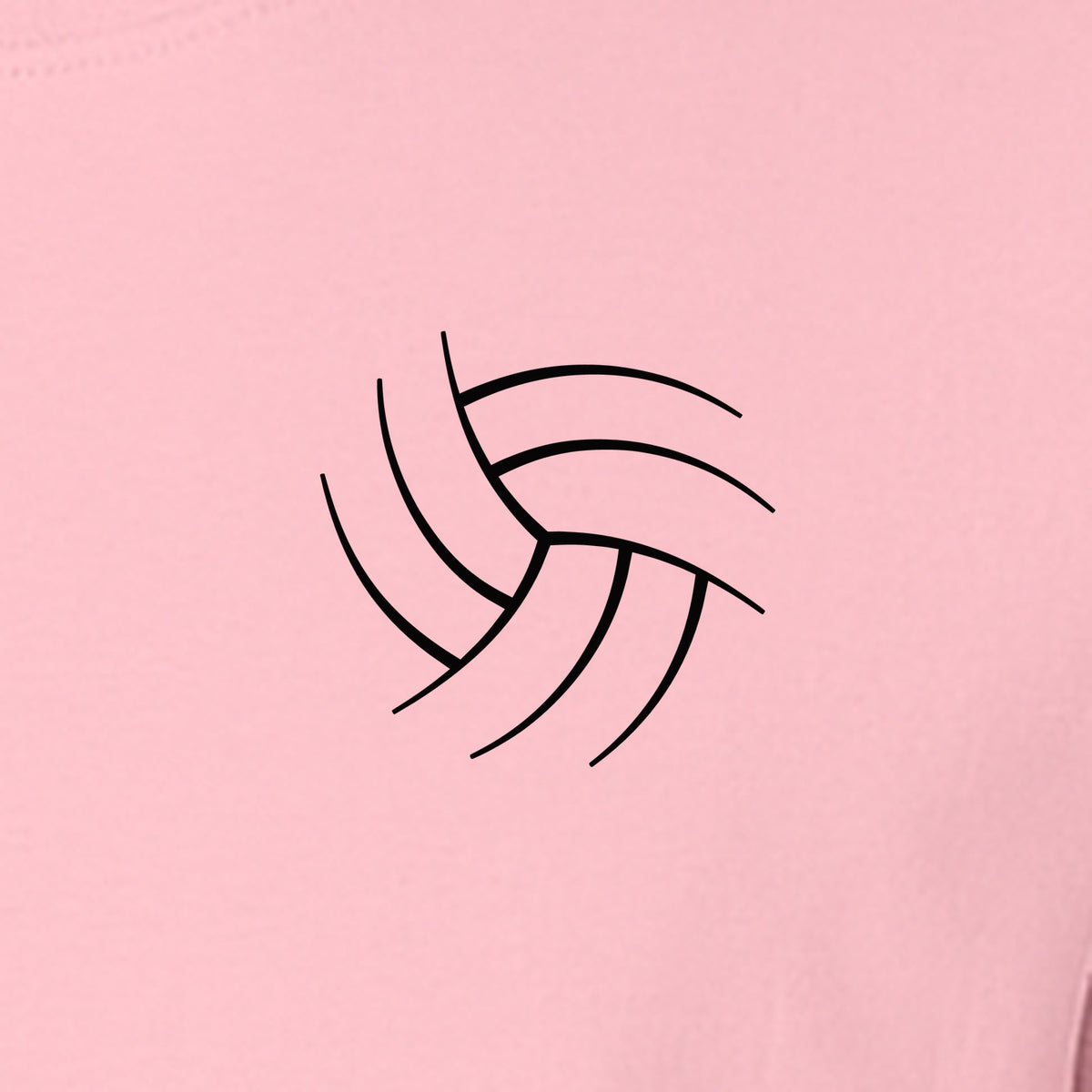 Volleyball T-Shirt, Minimal Ball Line Art Small Chest Graphic for Players and Game Day Fans