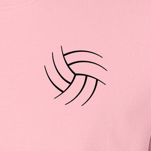 Volleyball T-Shirt, Minimal Ball Line Art Small Chest Graphic for Players and Game Day Fans