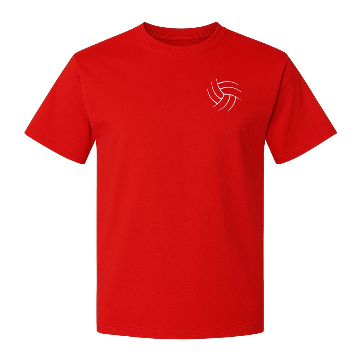 Volleyball T-Shirt, Minimal Ball Line Art Small Chest Graphic for Players and Game Day Fans