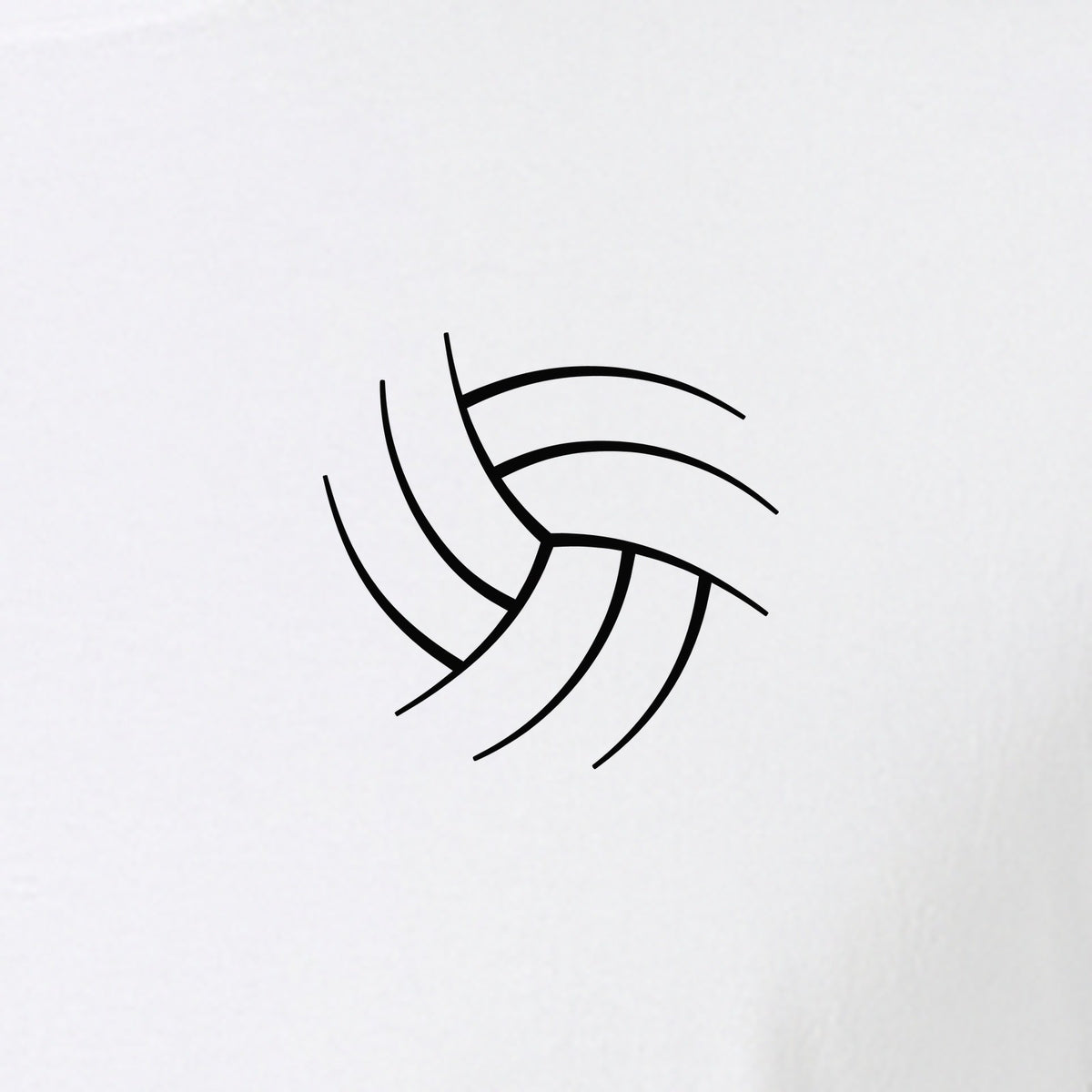 Volleyball T-Shirt, Minimal Ball Line Art Small Chest Graphic for Players and Game Day Fans