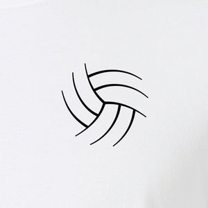 Volleyball T-Shirt, Minimal Ball Line Art Small Chest Graphic for Players and Game Day Fans