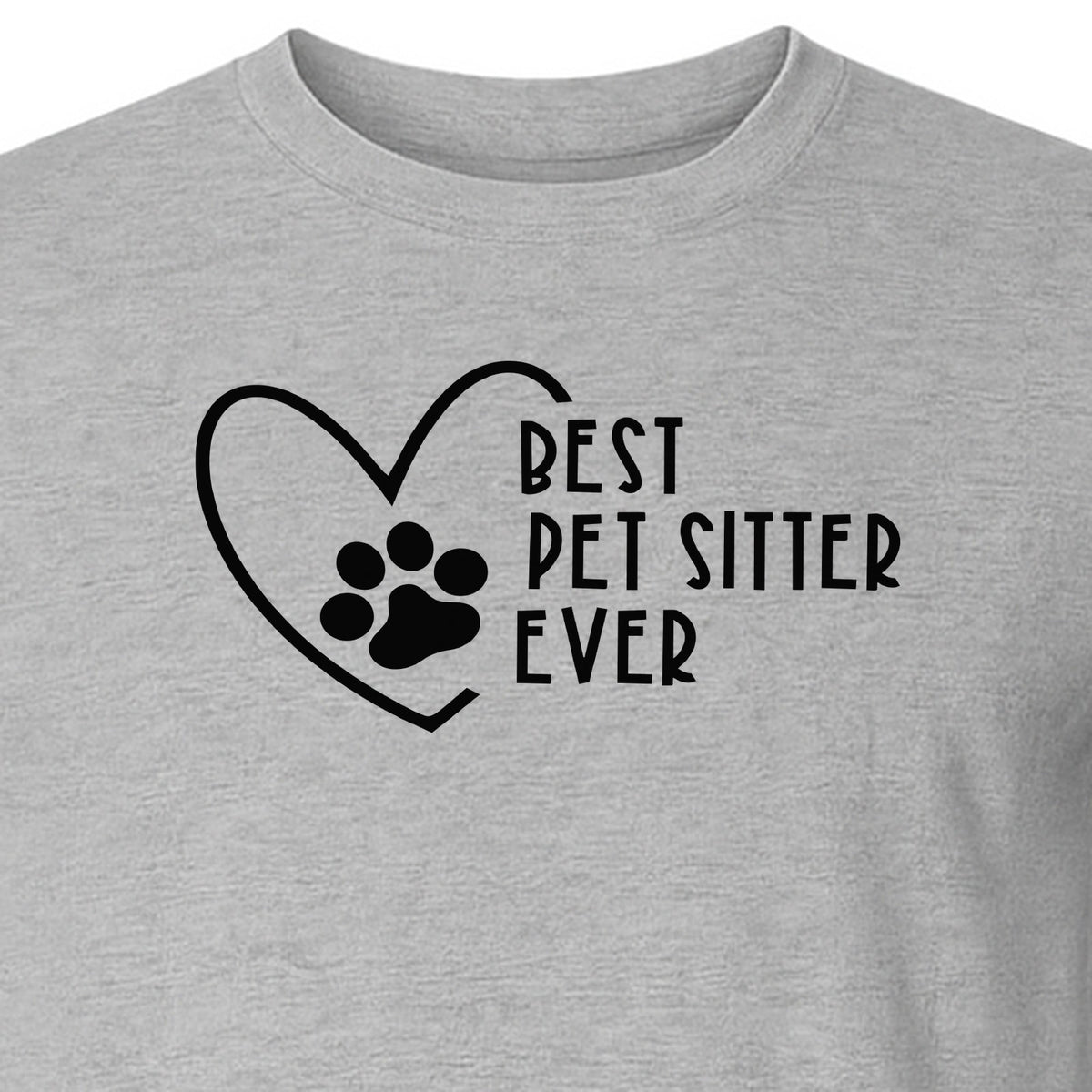 Pet Sitter T-Shirt, Heart and Paw Print Design for Dog Walkers, Rescue Volunteers and Animal Lovers