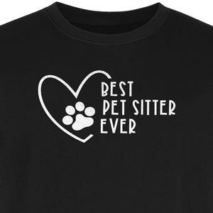 Pet Sitter T-Shirt, Heart and Paw Print Design for Dog Walkers, Rescue Volunteers and Animal Lovers