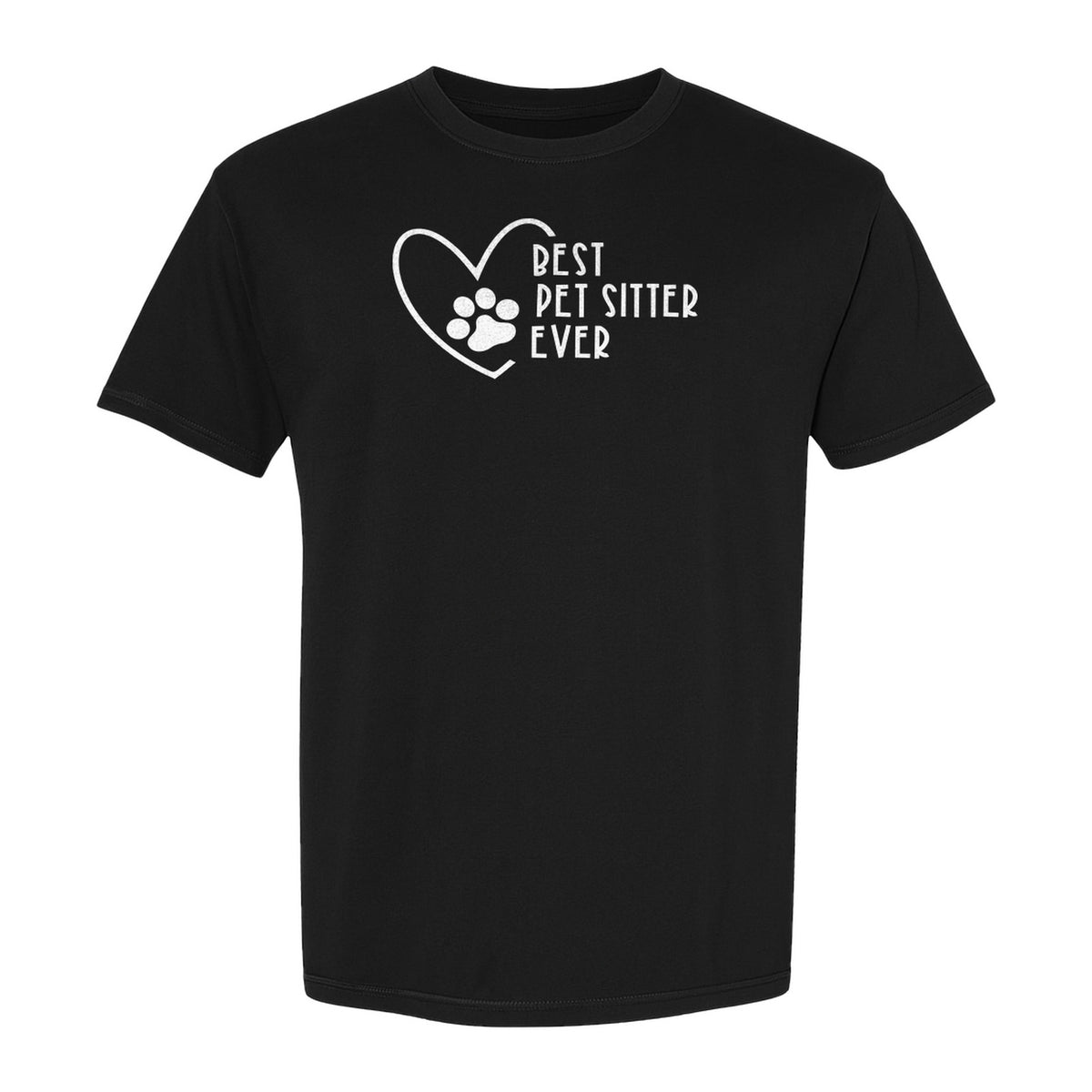Pet Sitter T-Shirt, Heart and Paw Print Design for Dog Walkers, Rescue Volunteers and Animal Lovers