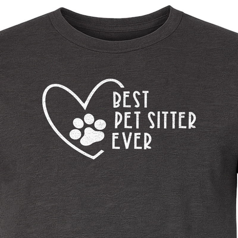 Pet Sitter T-Shirt, Heart and Paw Print Design for Dog Walkers, Rescue Volunteers and Animal Lovers
