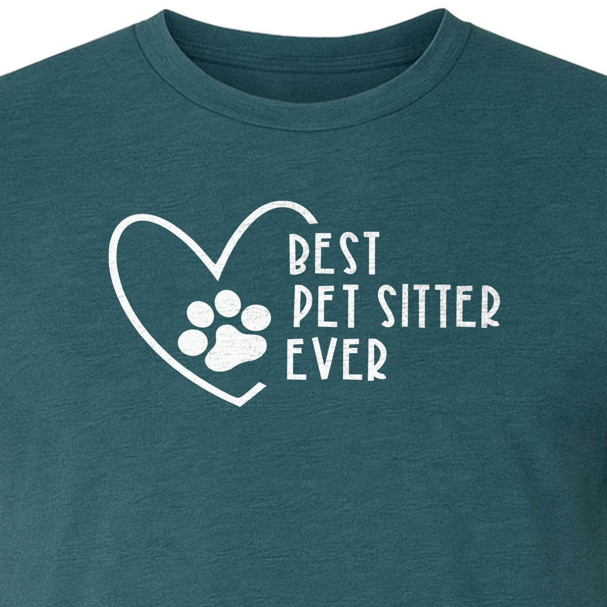 Pet Sitter T-Shirt, Heart and Paw Print Design for Dog Walkers, Rescue Volunteers and Animal Lovers