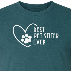 Pet Sitter T-Shirt, Heart and Paw Print Design for Dog Walkers, Rescue Volunteers and Animal Lovers
