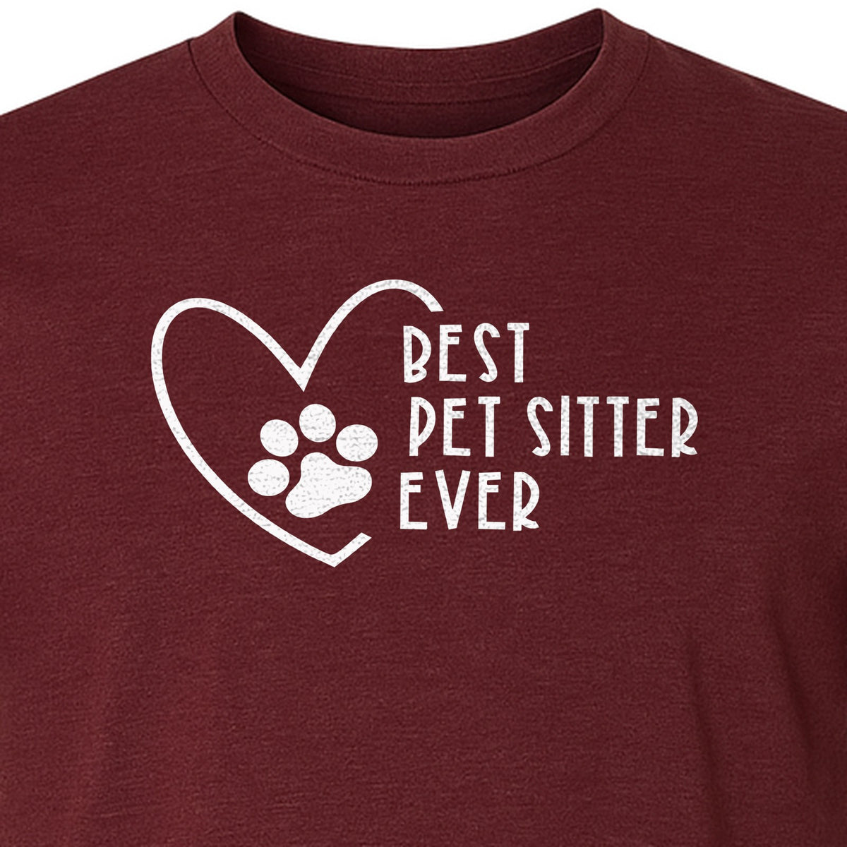 Pet Sitter T-Shirt, Heart and Paw Print Design for Dog Walkers, Rescue Volunteers and Animal Lovers