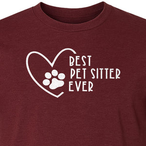 Pet Sitter T-Shirt, Heart and Paw Print Design for Dog Walkers, Rescue Volunteers and Animal Lovers