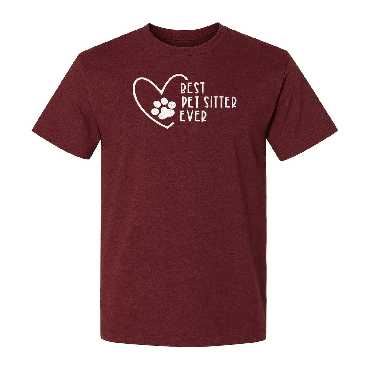 Pet Sitter T-Shirt, Heart and Paw Print Design for Dog Walkers, Rescue Volunteers and Animal Lovers