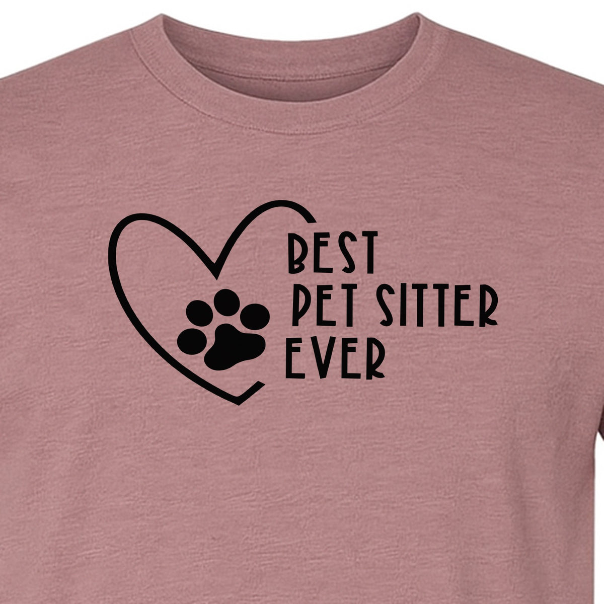 Pet Sitter T-Shirt, Heart and Paw Print Design for Dog Walkers, Rescue Volunteers and Animal Lovers