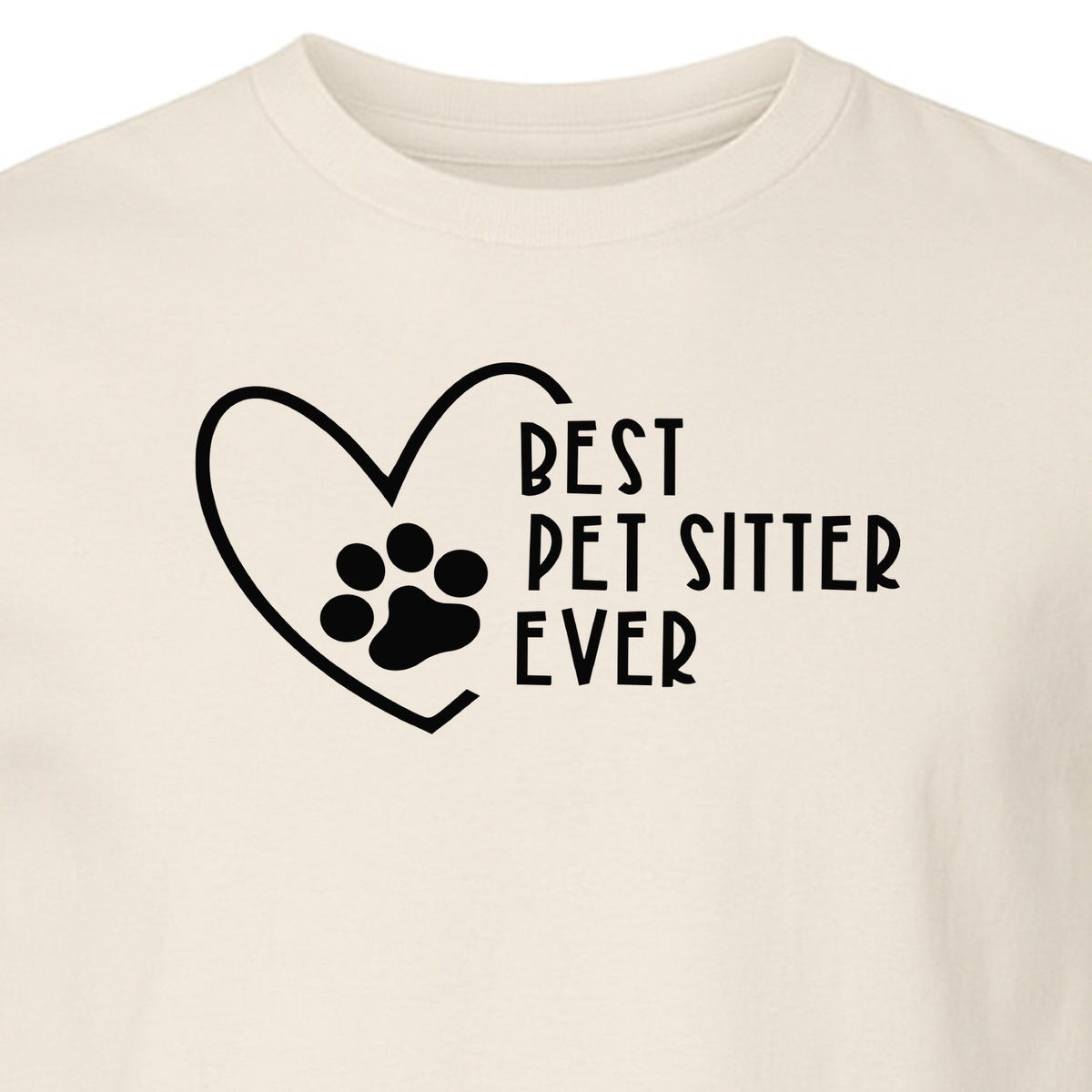 Pet Sitter T-Shirt, Heart and Paw Print Design for Dog Walkers, Rescue Volunteers and Animal Lovers