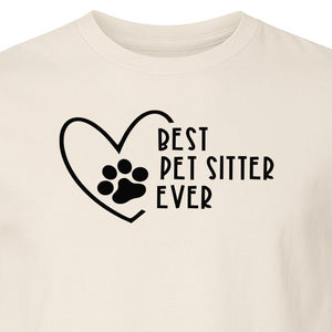 Pet Sitter T-Shirt, Heart and Paw Print Design for Dog Walkers, Rescue Volunteers and Animal Lovers