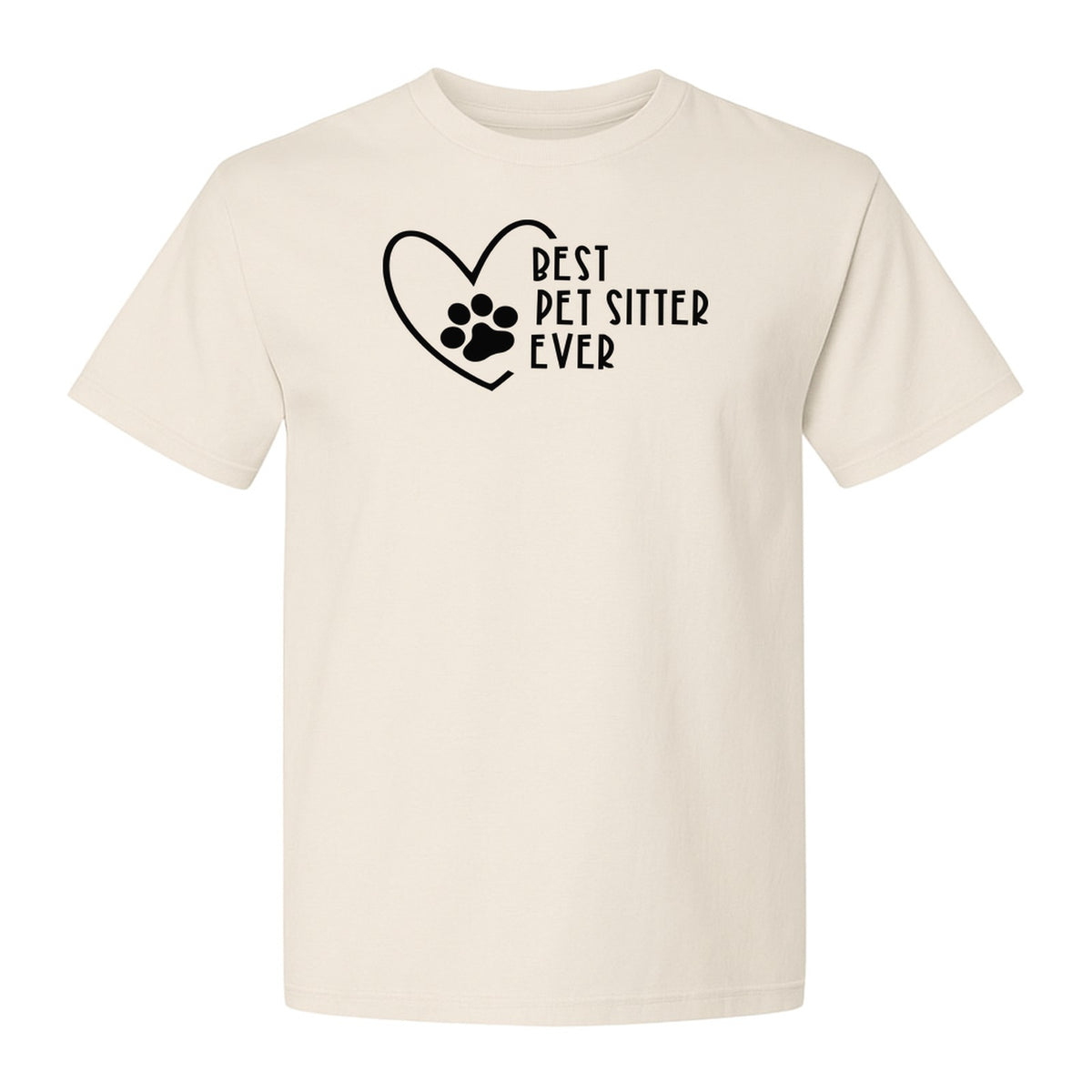 Pet Sitter T-Shirt, Heart and Paw Print Design for Dog Walkers, Rescue Volunteers and Animal Lovers