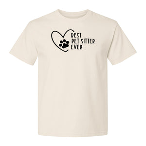 Pet Sitter T-Shirt, Heart and Paw Print Design for Dog Walkers, Rescue Volunteers and Animal Lovers