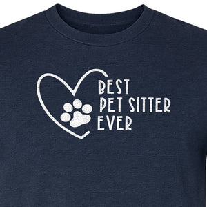 Pet Sitter T-Shirt, Heart and Paw Print Design for Dog Walkers, Rescue Volunteers and Animal Lovers