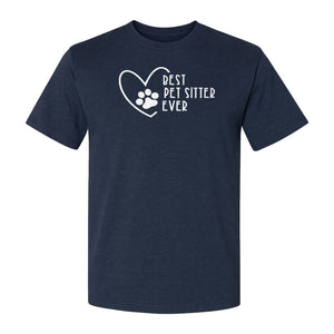 Pet Sitter T-Shirt, Heart and Paw Print Design for Dog Walkers, Rescue Volunteers and Animal Lovers