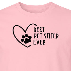 Pet Sitter T-Shirt, Heart and Paw Print Design for Dog Walkers, Rescue Volunteers and Animal Lovers