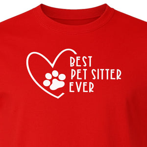 Pet Sitter T-Shirt, Heart and Paw Print Design for Dog Walkers, Rescue Volunteers and Animal Lovers