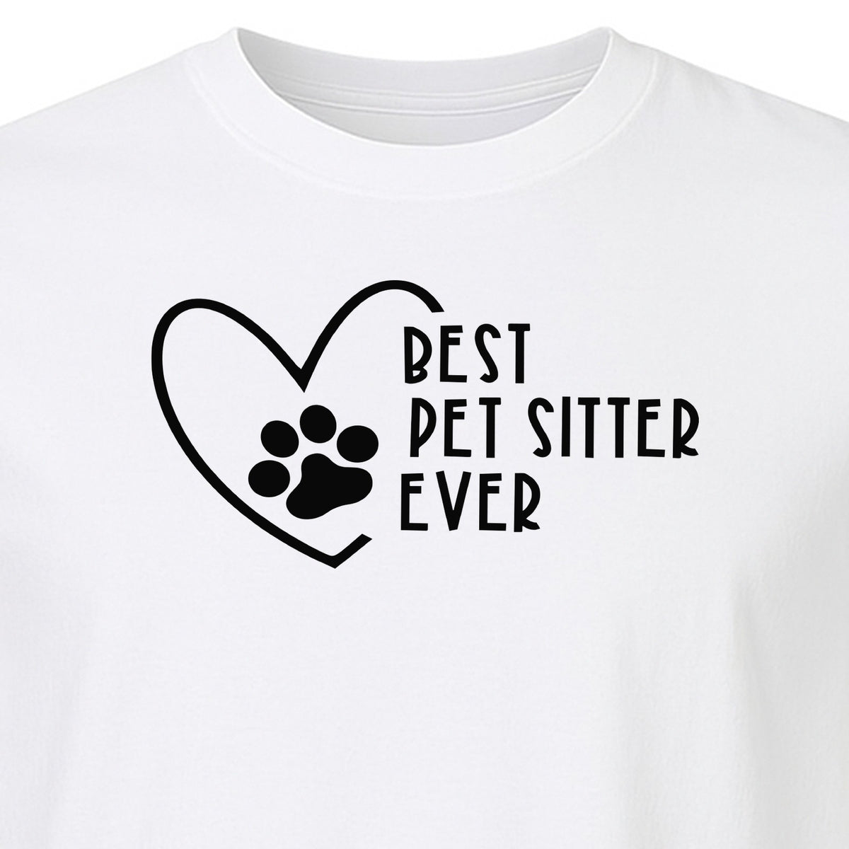 Pet Sitter T-Shirt, Heart and Paw Print Design for Dog Walkers, Rescue Volunteers and Animal Lovers