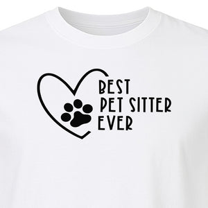 Pet Sitter T-Shirt, Heart and Paw Print Design for Dog Walkers, Rescue Volunteers and Animal Lovers