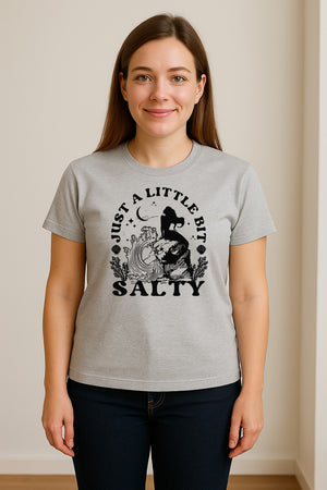 Mermaid T-Shirt, Just a Little Bit Salty Beach Graphic Tee for Bridal Party and Girls Trip Gifts