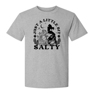 Mermaid T-Shirt, Just a Little Bit Salty Beach Graphic Tee for Bridal Party and Girls Trip Gifts