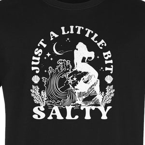 Mermaid T-Shirt, Just a Little Bit Salty Beach Graphic Tee for Bridal Party and Girls Trip Gifts
