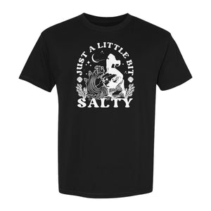 Mermaid T-Shirt, Just a Little Bit Salty Beach Graphic Tee for Bridal Party and Girls Trip Gifts