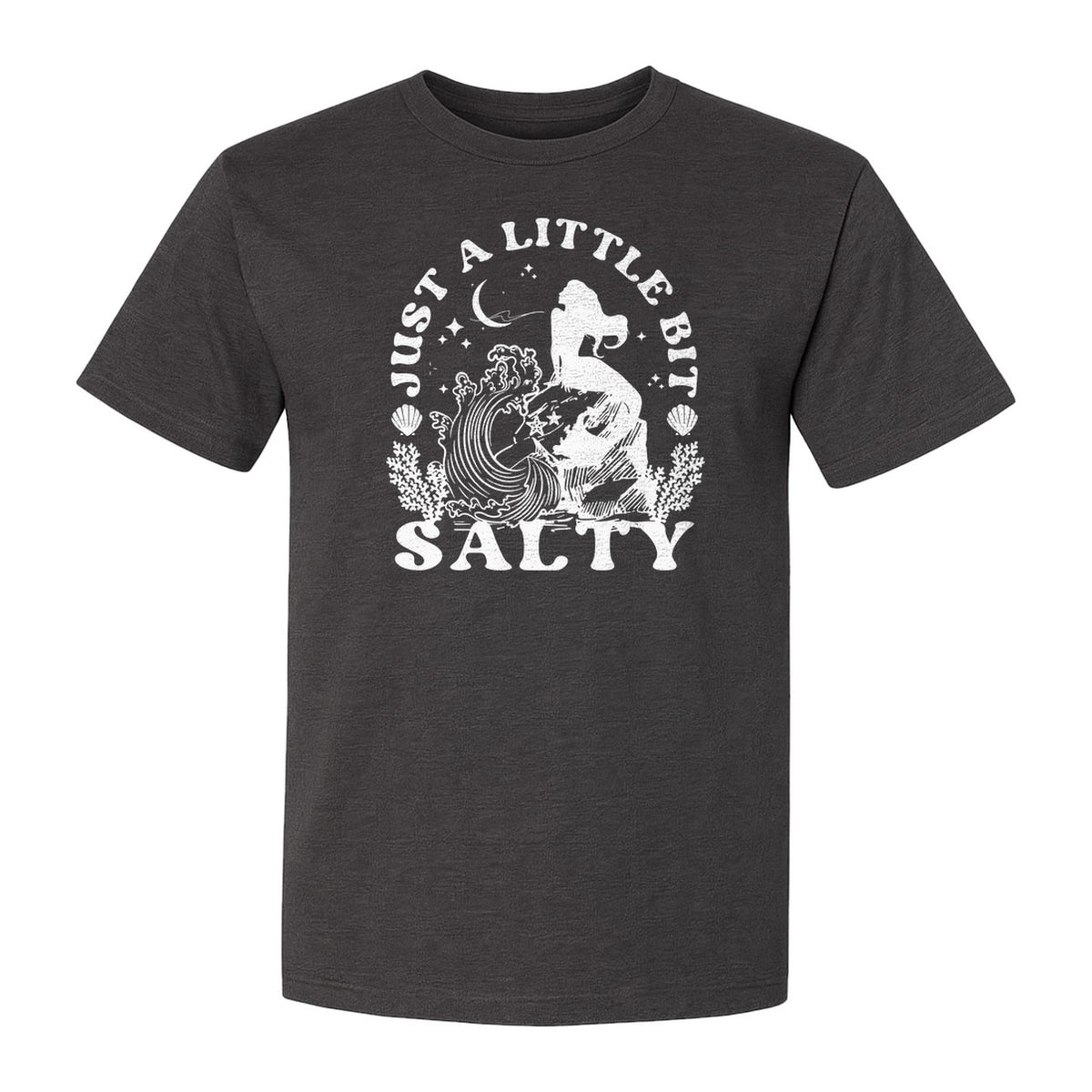 Mermaid T-Shirt, Just a Little Bit Salty Beach Graphic Tee for Bridal Party and Girls Trip Gifts
