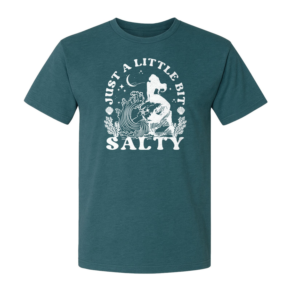 Mermaid T-Shirt, Just a Little Bit Salty Beach Graphic Tee for Bridal Party and Girls Trip Gifts