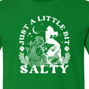 Mermaid T-Shirt, Just a Little Bit Salty Beach Graphic Tee for Bridal Party and Girls Trip Gifts