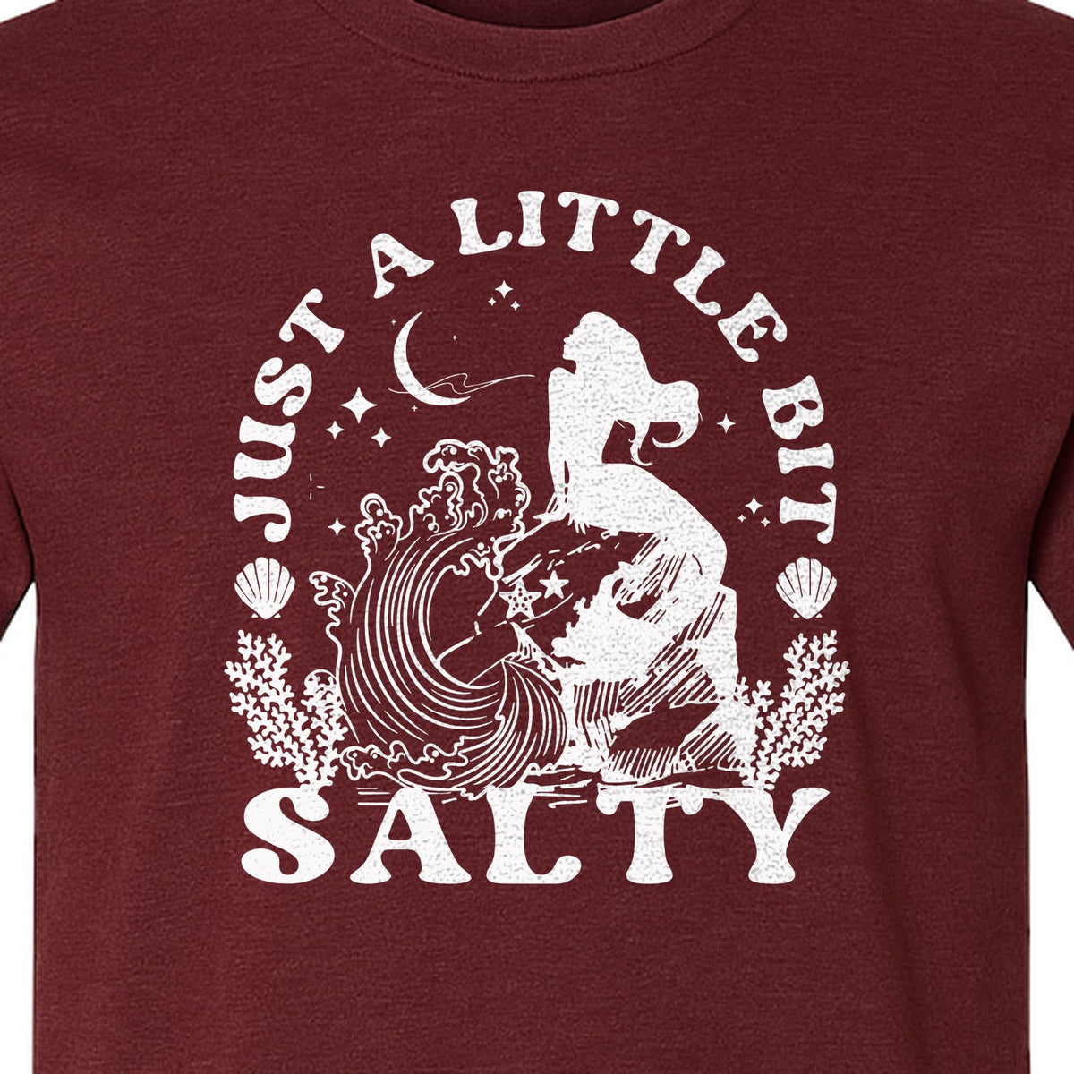 Mermaid T-Shirt, Just a Little Bit Salty Beach Graphic Tee for Bridal Party and Girls Trip Gifts