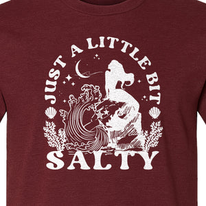 Mermaid T-Shirt, Just a Little Bit Salty Beach Graphic Tee for Bridal Party and Girls Trip Gifts
