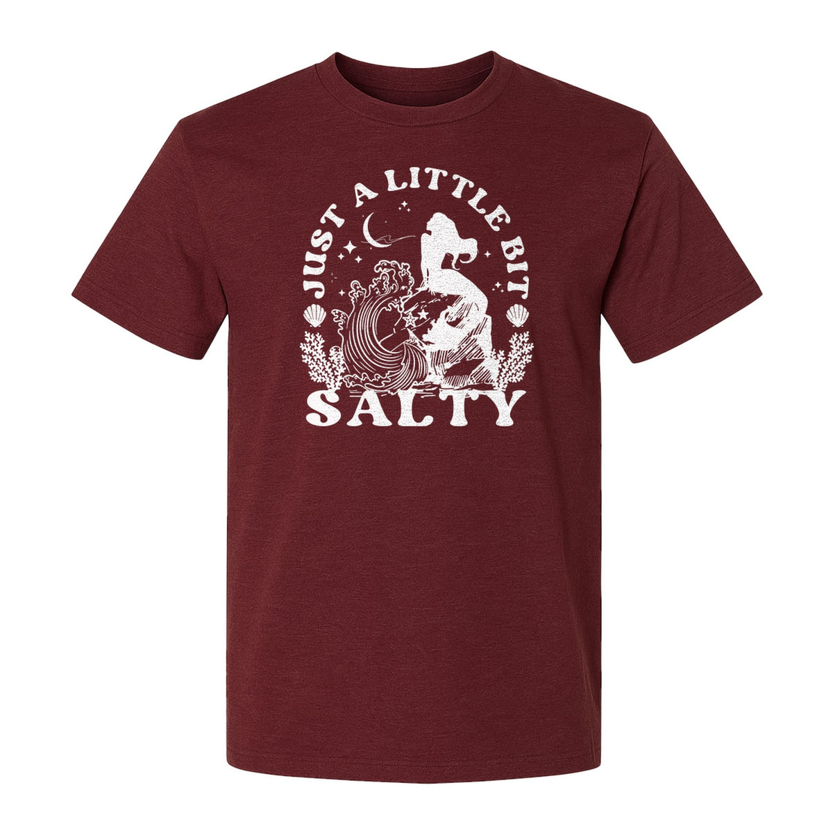 Mermaid T-Shirt, Just a Little Bit Salty Beach Graphic Tee for Bridal Party and Girls Trip Gifts