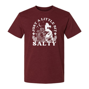 Mermaid T-Shirt, Just a Little Bit Salty Beach Graphic Tee for Bridal Party and Girls Trip Gifts