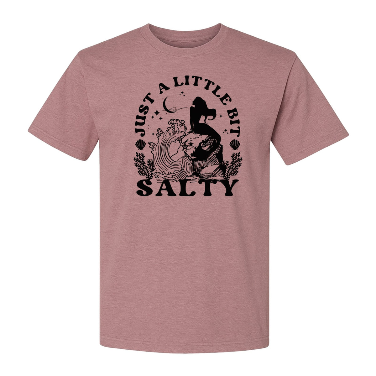 Mermaid T-Shirt, Just a Little Bit Salty Beach Graphic Tee for Bridal Party and Girls Trip Gifts