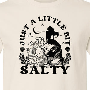 Mermaid T-Shirt, Just a Little Bit Salty Beach Graphic Tee for Bridal Party and Girls Trip Gifts