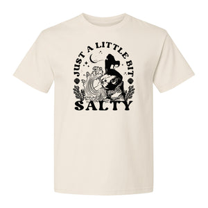 Mermaid T-Shirt, Just a Little Bit Salty Beach Graphic Tee for Bridal Party and Girls Trip Gifts
